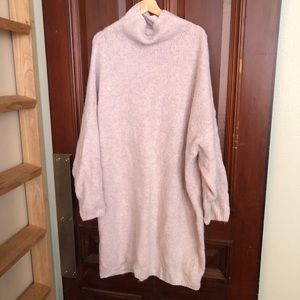 Lilac/White Soft Mock Neck Sweater Dress